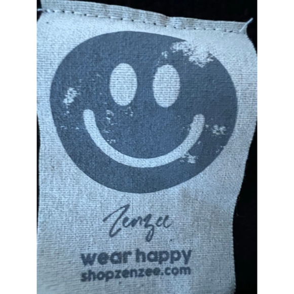 NWOT ZenZee Wear Happy Black Cashmere V-Neck Sweater L - Picture 7 of 8